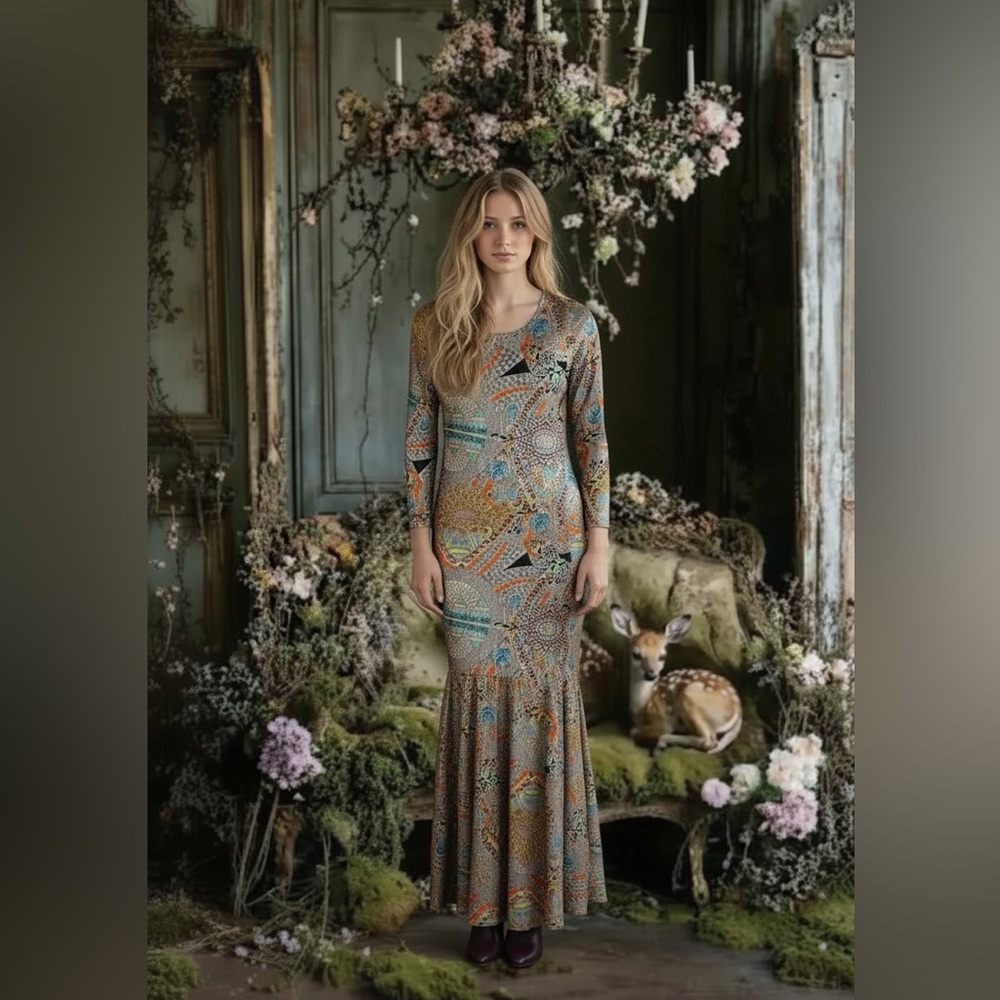 Stretchy bohemian maxi dress